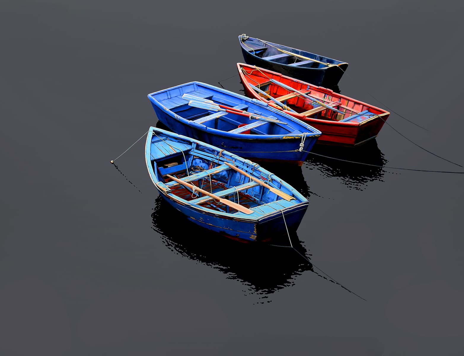 foursome, working skiffs